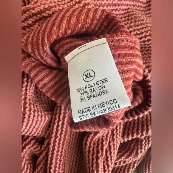 Fashion Nova Rose Red Ribbed Twist-Front Long Sleeve Jumpsuit | XL NWT - Picture 6 of 7